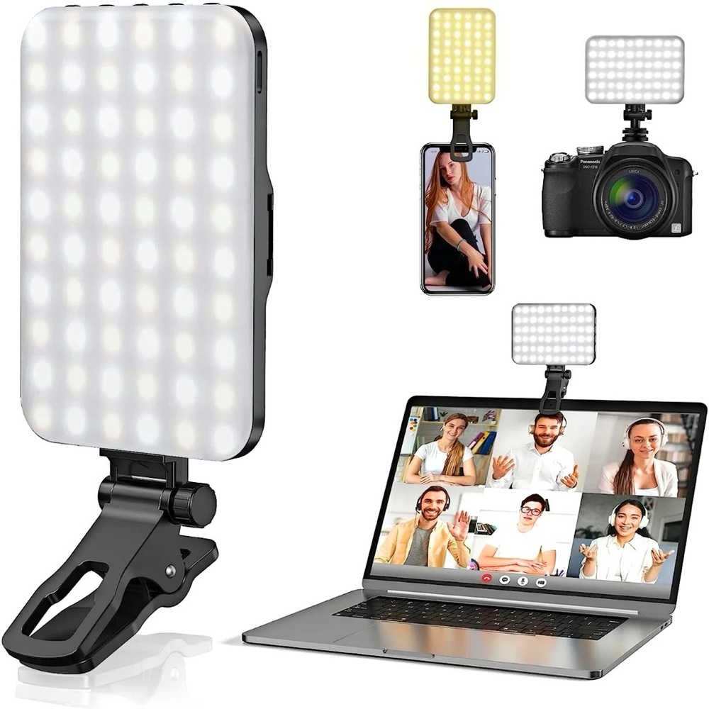 Selfie Light, 60 LED 2200mAh Rechargeable Cell Phone Fill Light 7 Modes